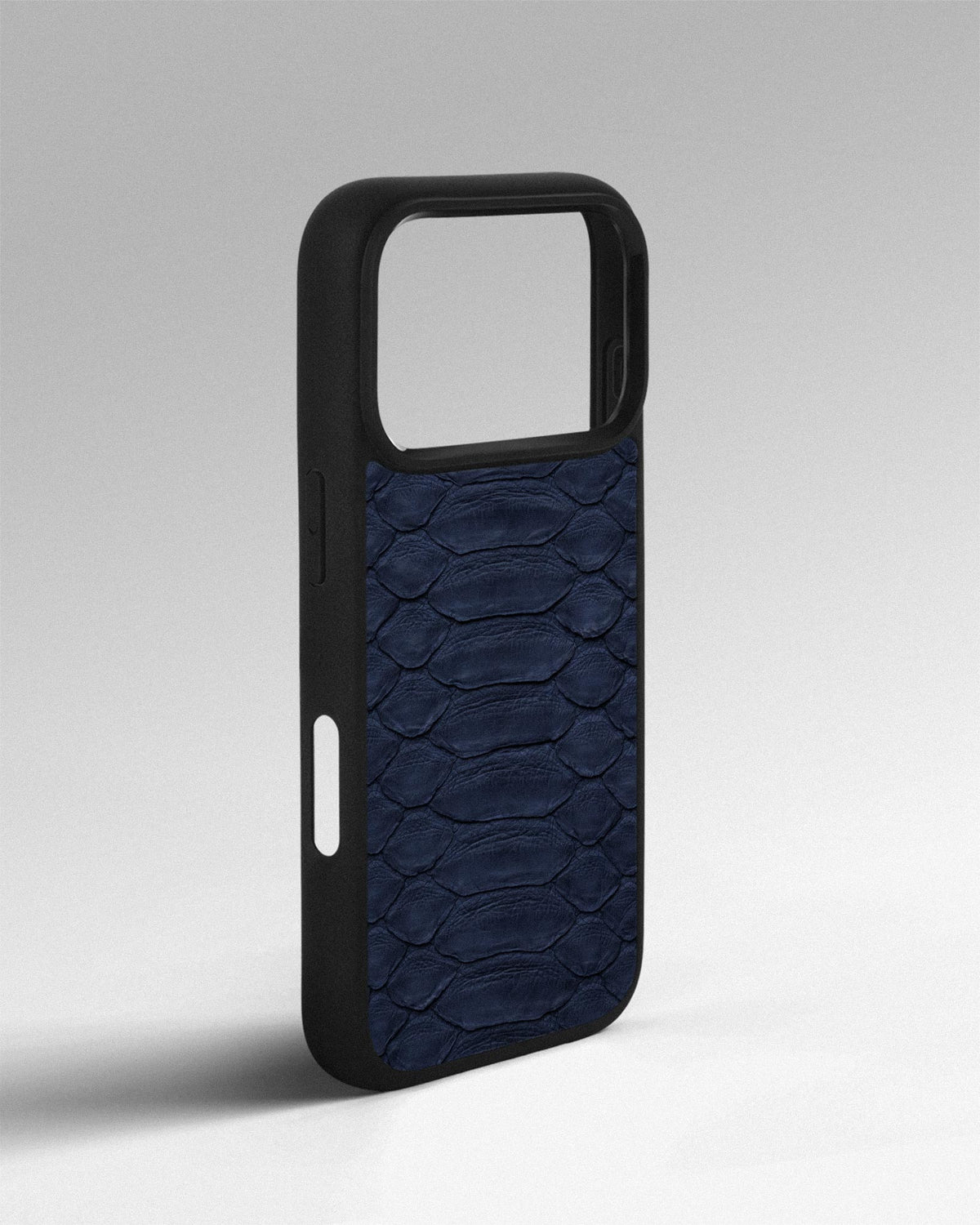 Steel Blue Python Leather Sport Case for iPhone 18 Pro