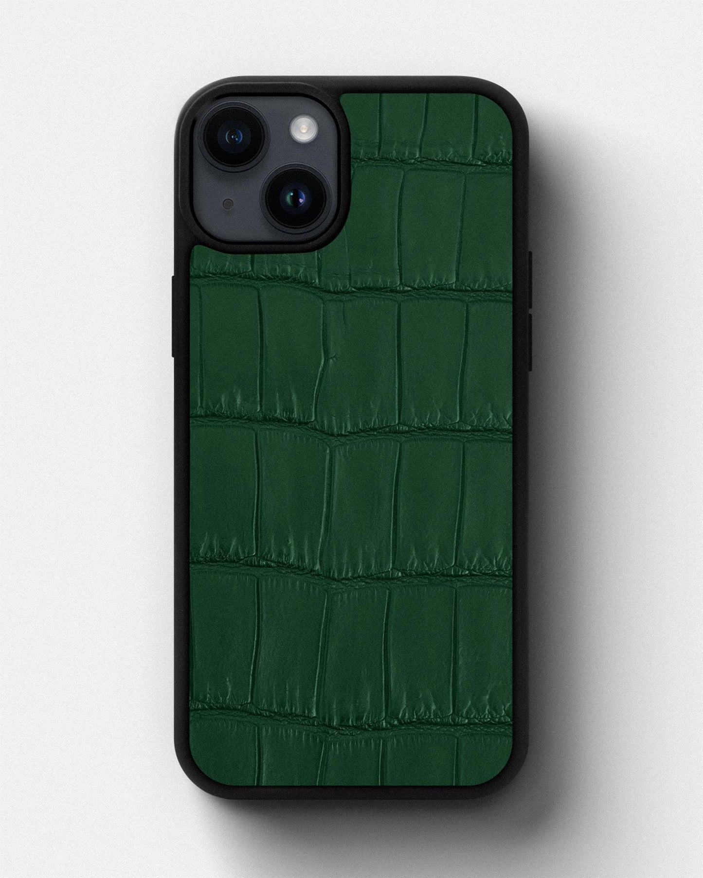 Dark green Crocodile Leather Sport Case for iPhone 14 Plus