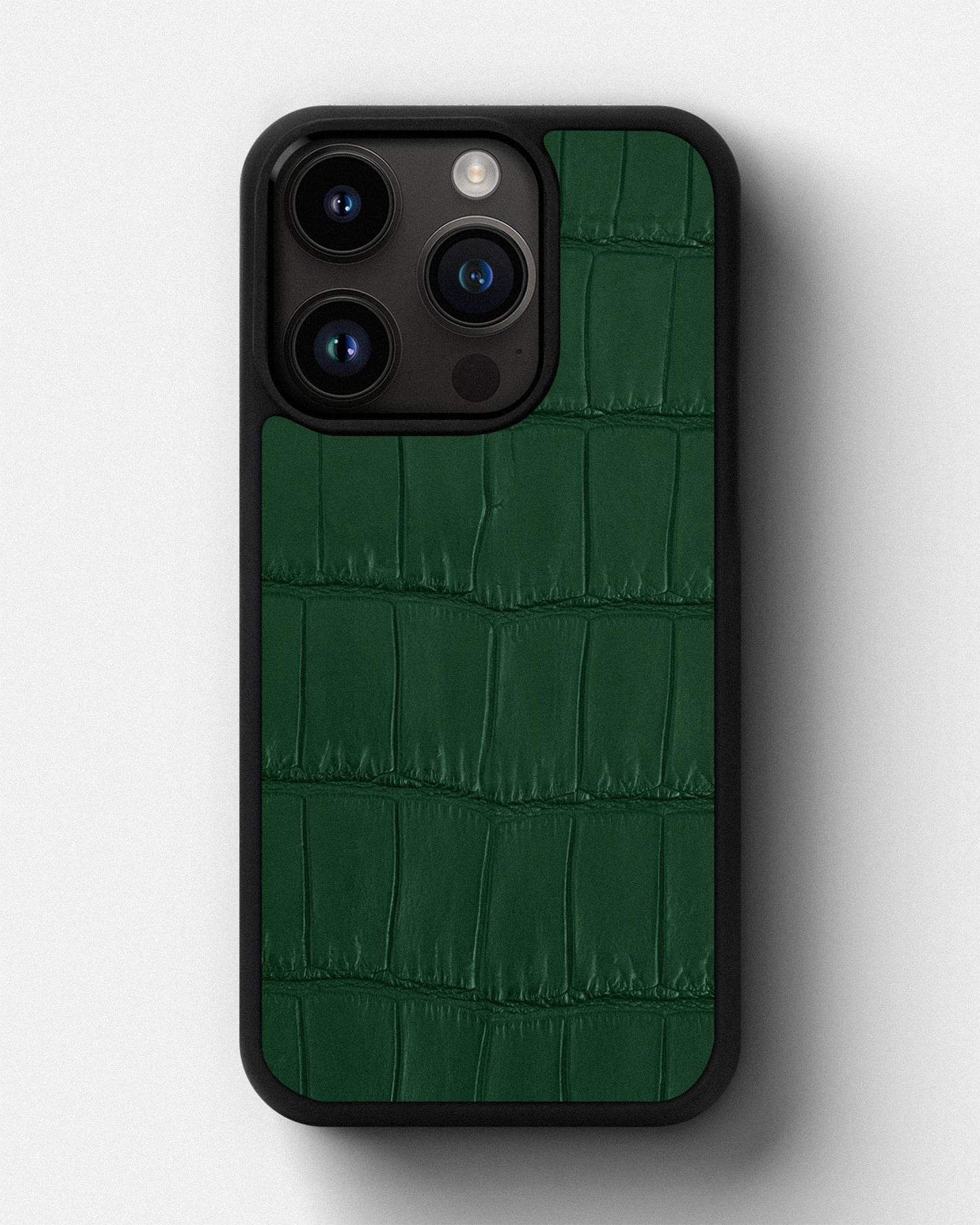 Dark green Crocodile Leather Sport Case for iPhone 14 Pro Max