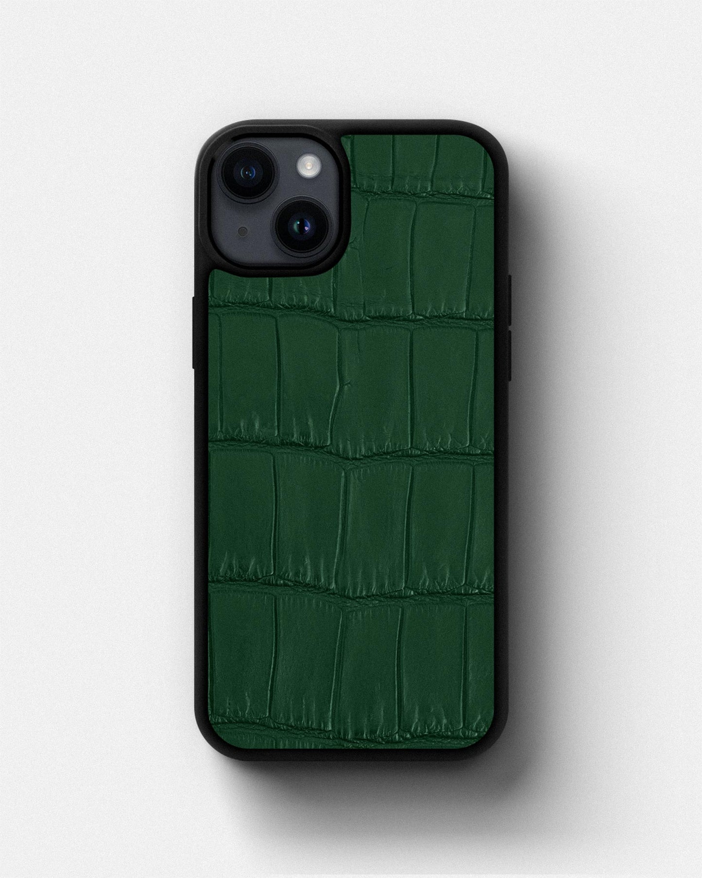 Dark green Crocodile Leather Sport Case for iPhone 14