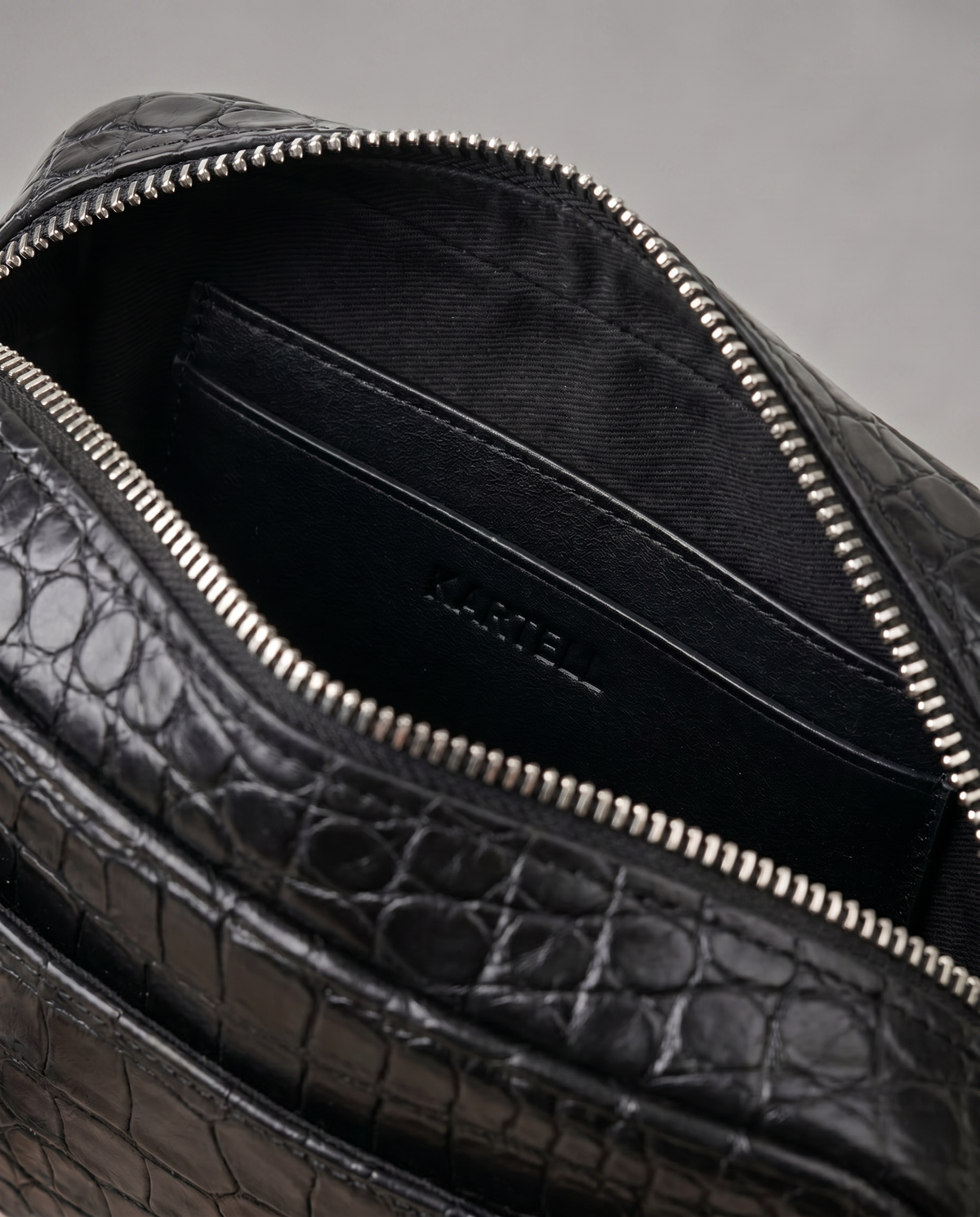 Black Crocodile Leather Crossbody Bag Reborn