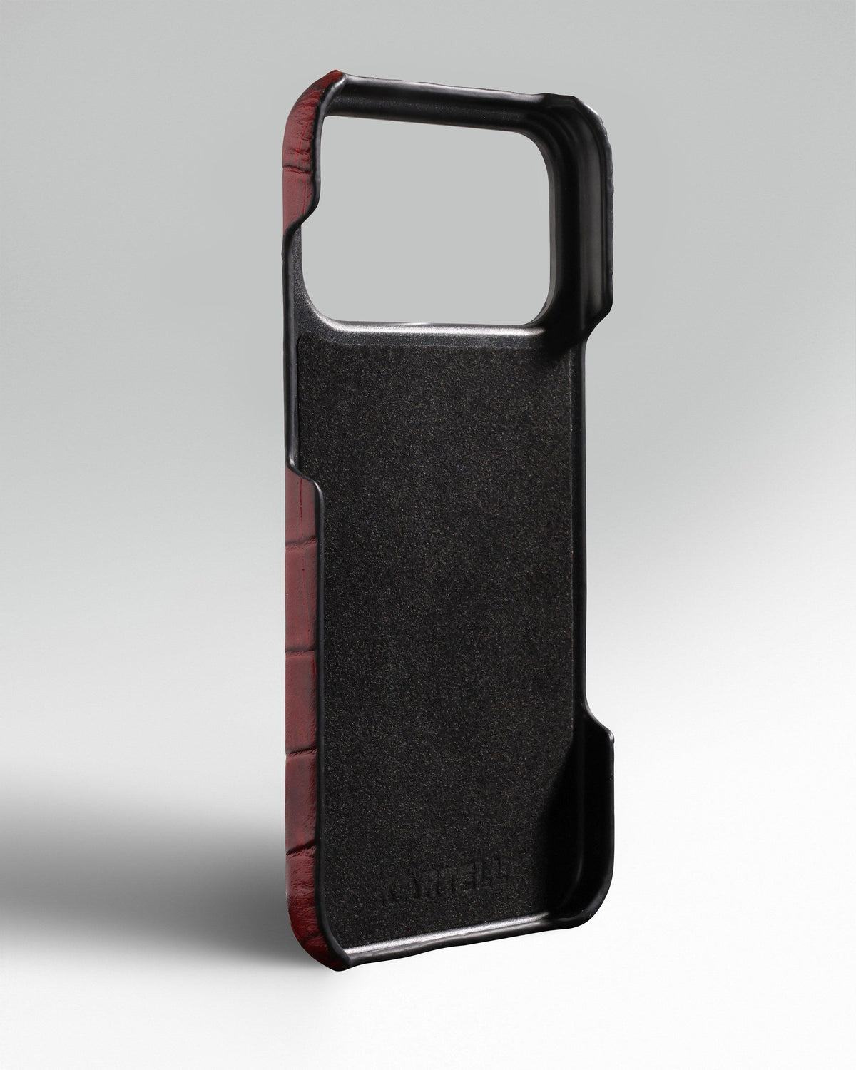Red Crocodile-Embossed Leather Full-Wrap Case for iPhone 16 Pro Max