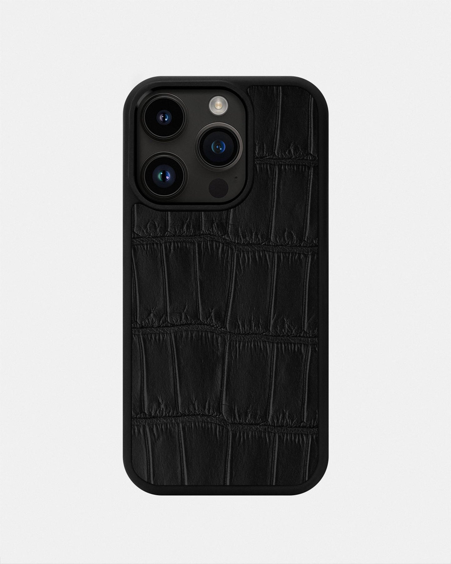Black Crocodile Leather Sport Case for iPhone 14 Pro