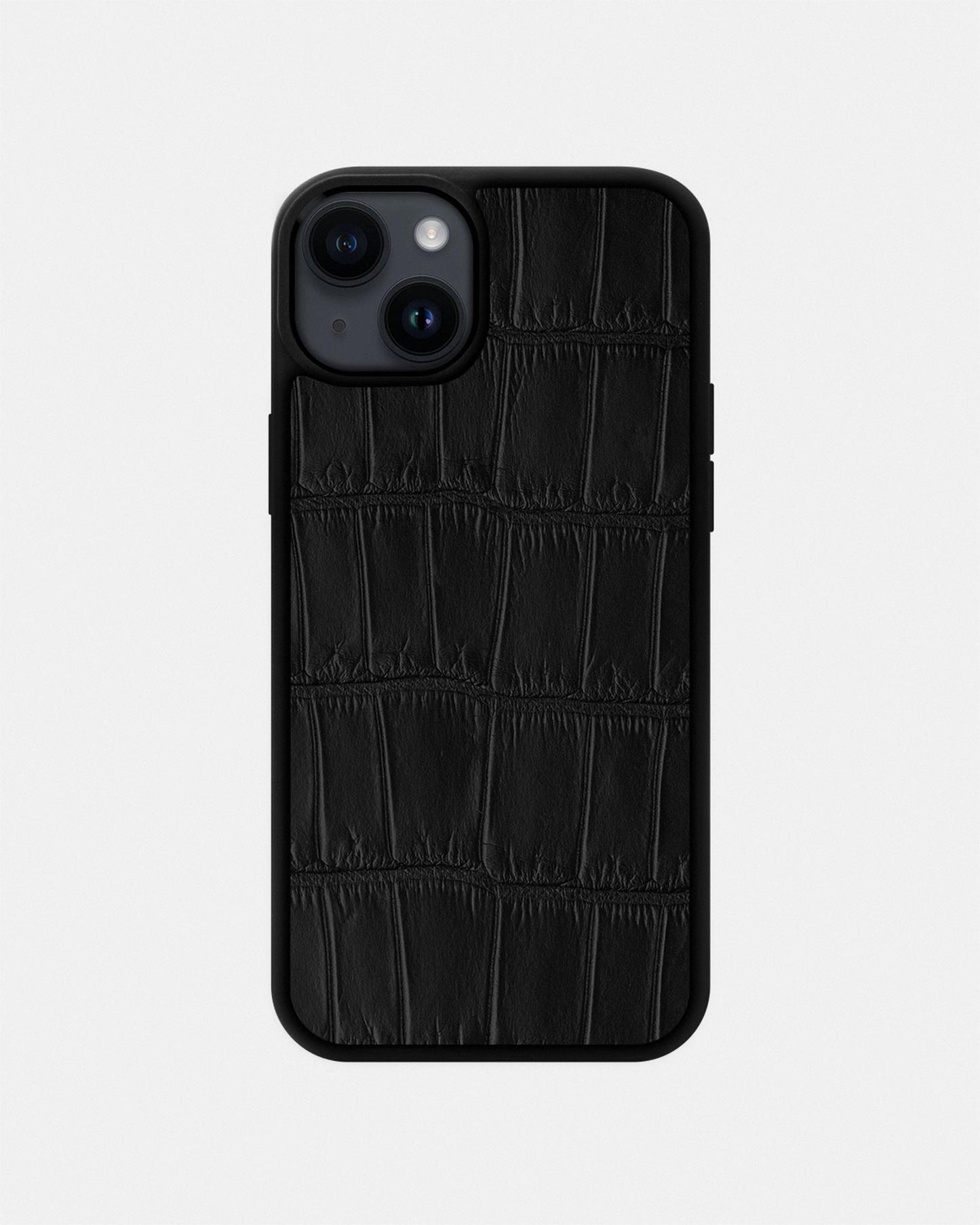 Black Crocodile Leather Sport Case for iPhone 14