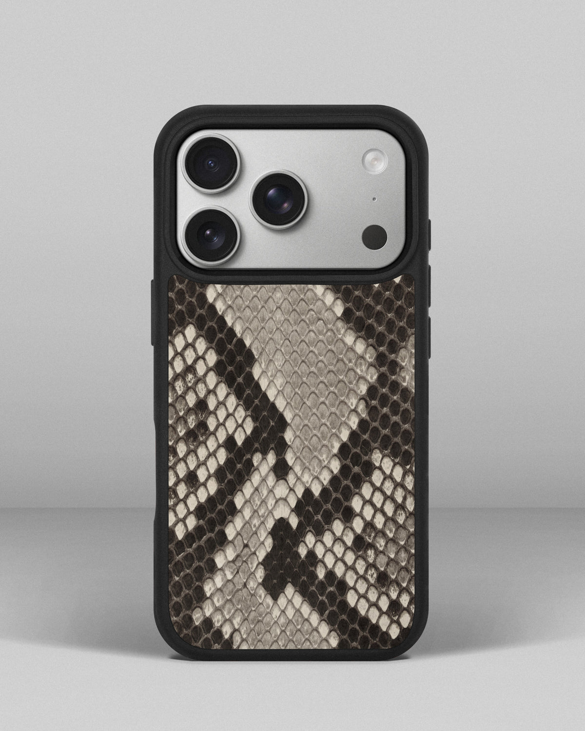 Black & White Python Skin Sport Case for iPhone 18 Pro
