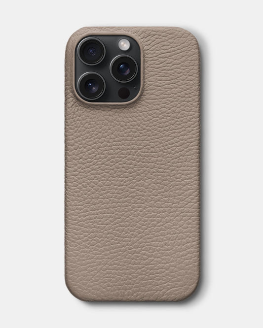 Beige Leather Case for iPhone 16 Pro Max