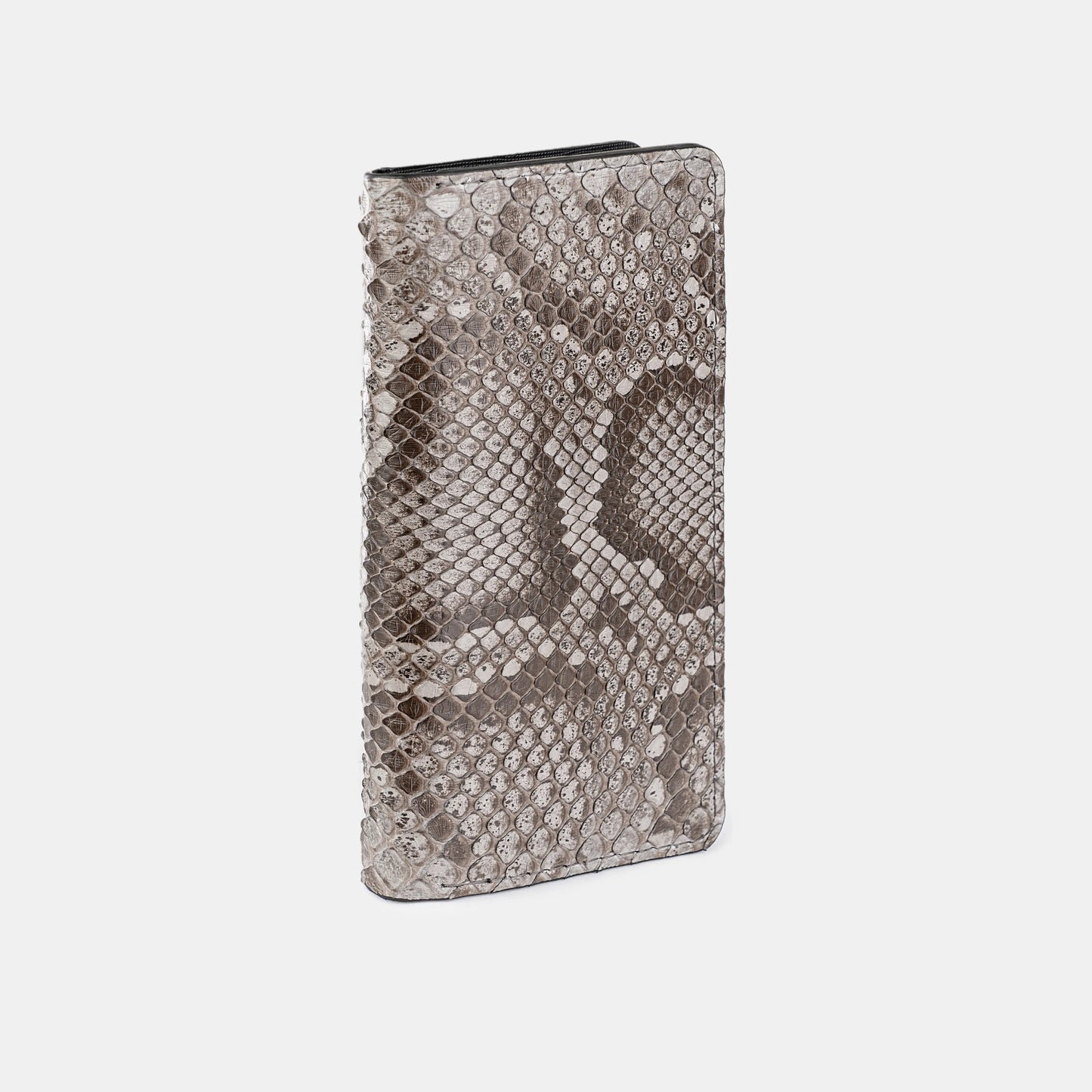 Gray Python Leather Wallet with Small Scales