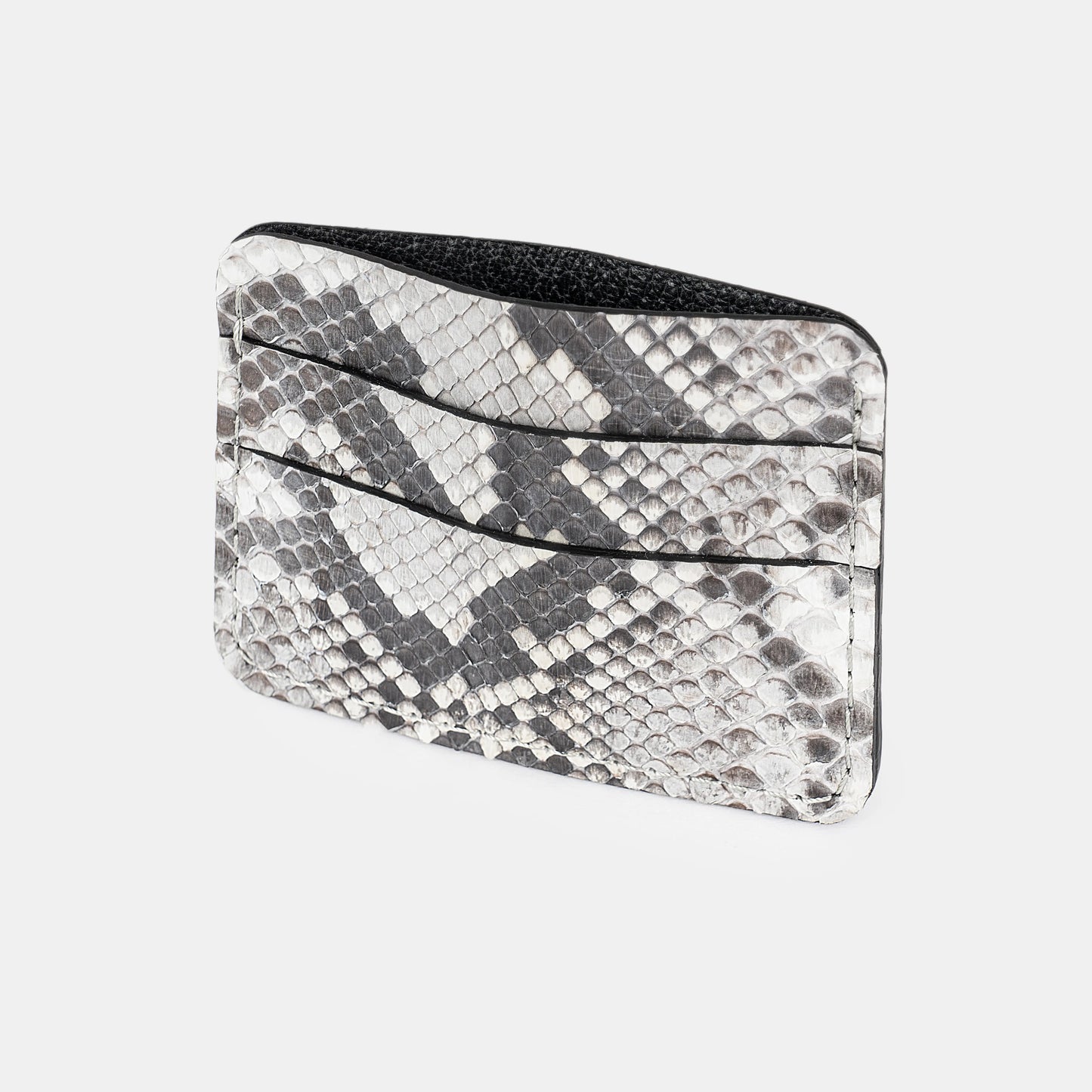 Marble Python Leather Cardholder with Small Scales