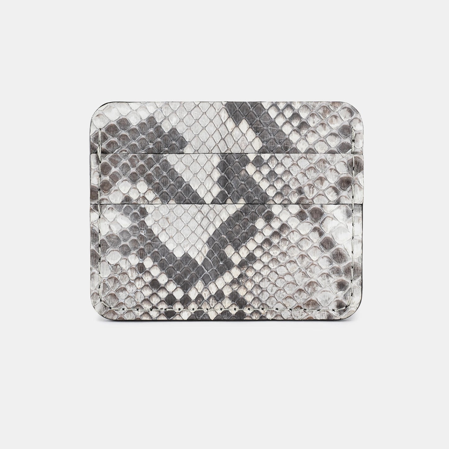 Marble Python Leather Cardholder with Small Scales