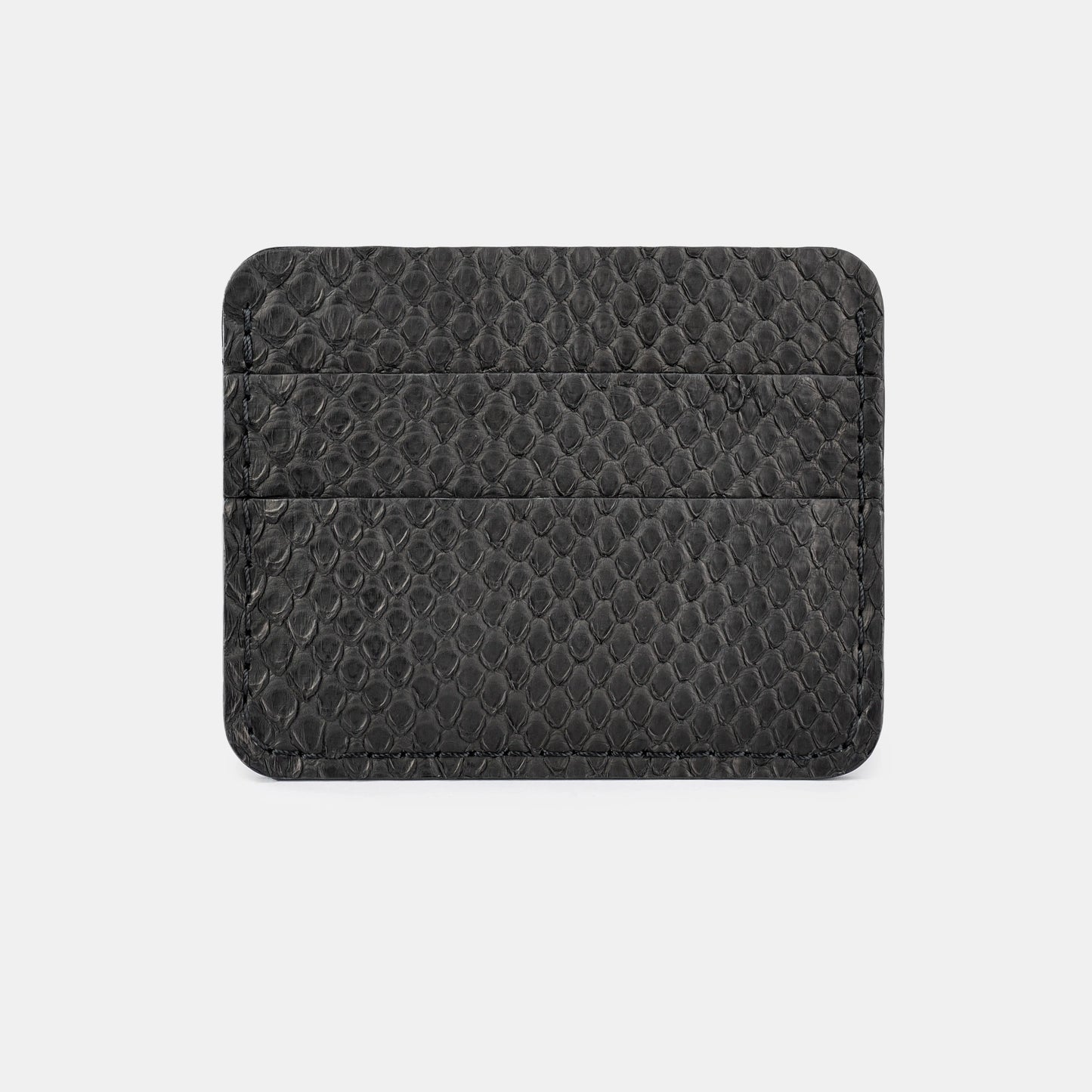 Black Python Leather Cardholder with Small Scales