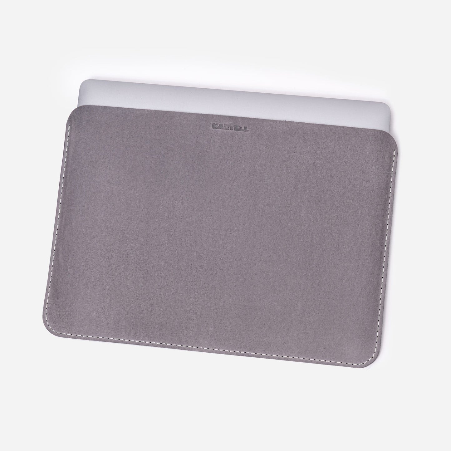 Grey Crazy Horse Leather Open MacBook 13 Case