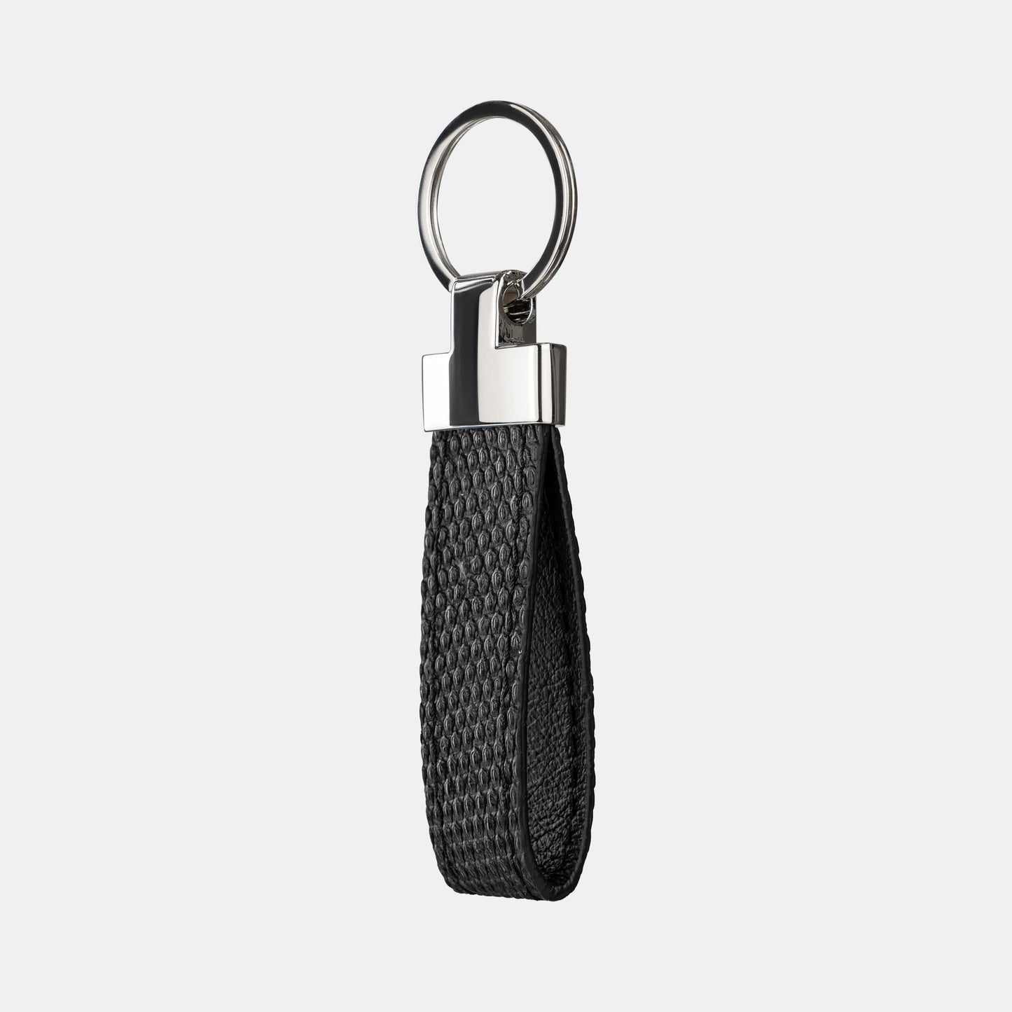 Black Iguana Leather Keychain