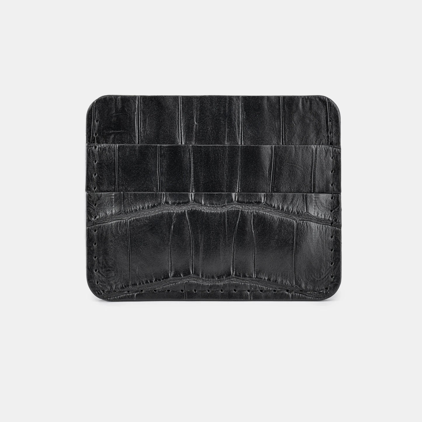 Black Crocodile Leather Cardholder