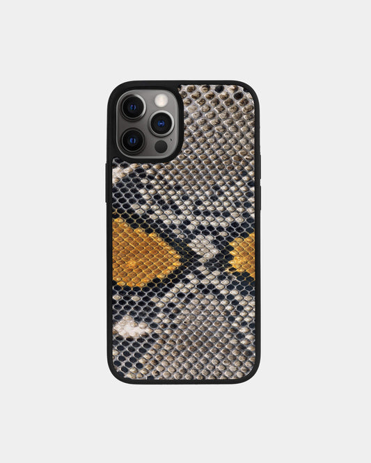 Gray-yellow Python Skin Sport Case for iPhone 12 Pro