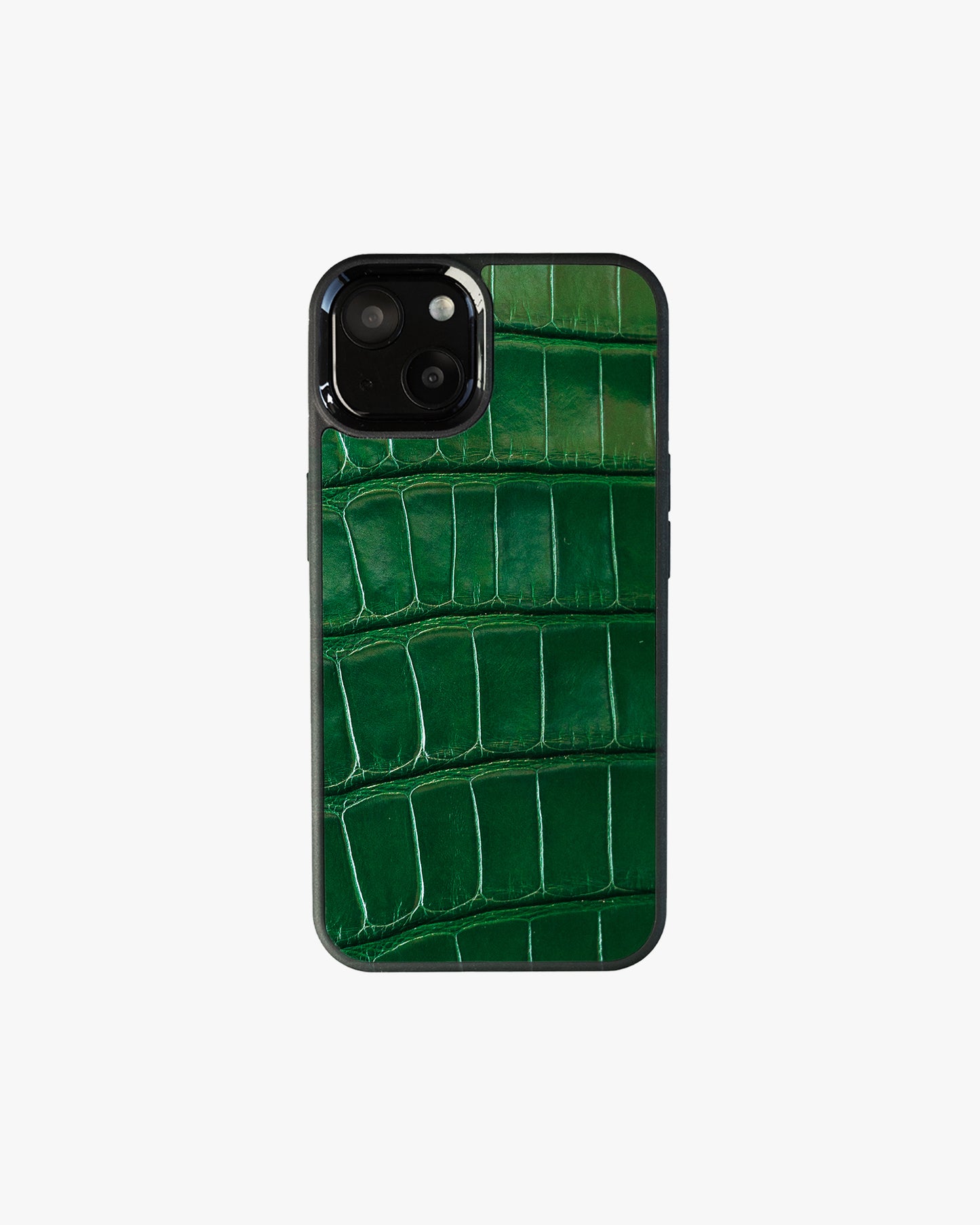 Dark green Crocodile Leather Sport Case for iPhone 13