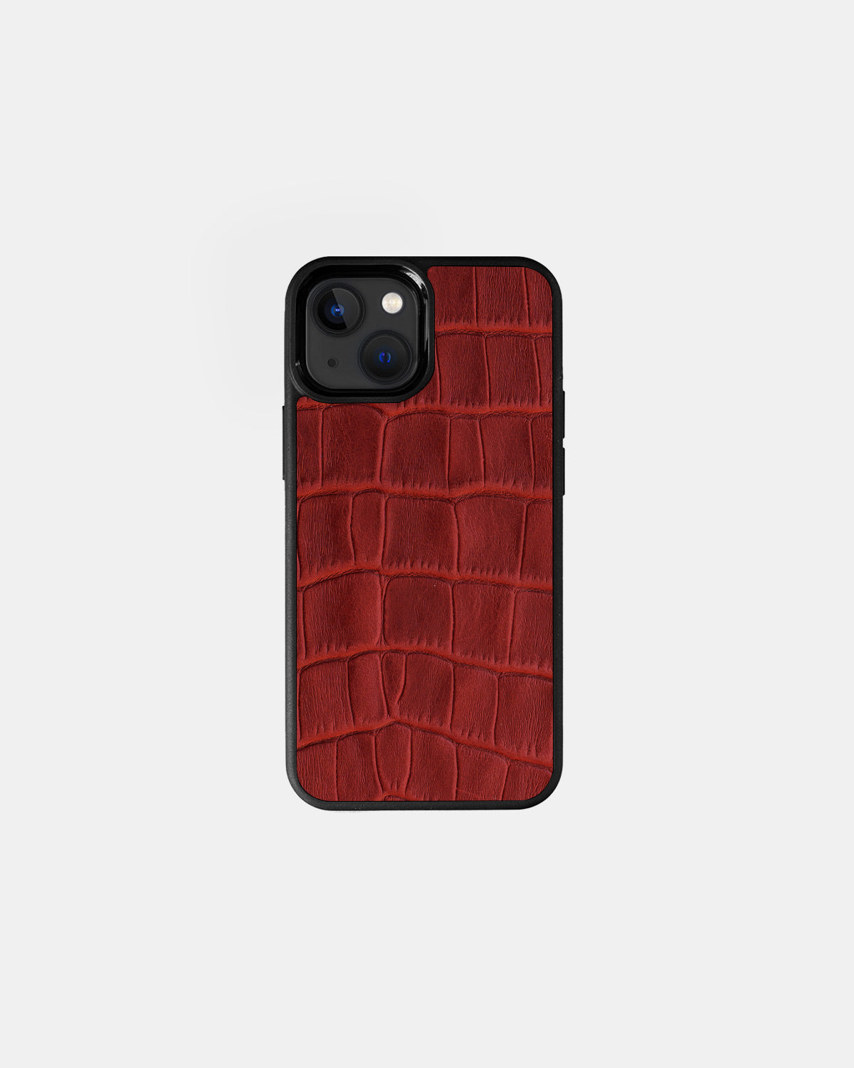 Red Crocodile Emboss on Calfskin Sport Case for iPhone 13 Mini