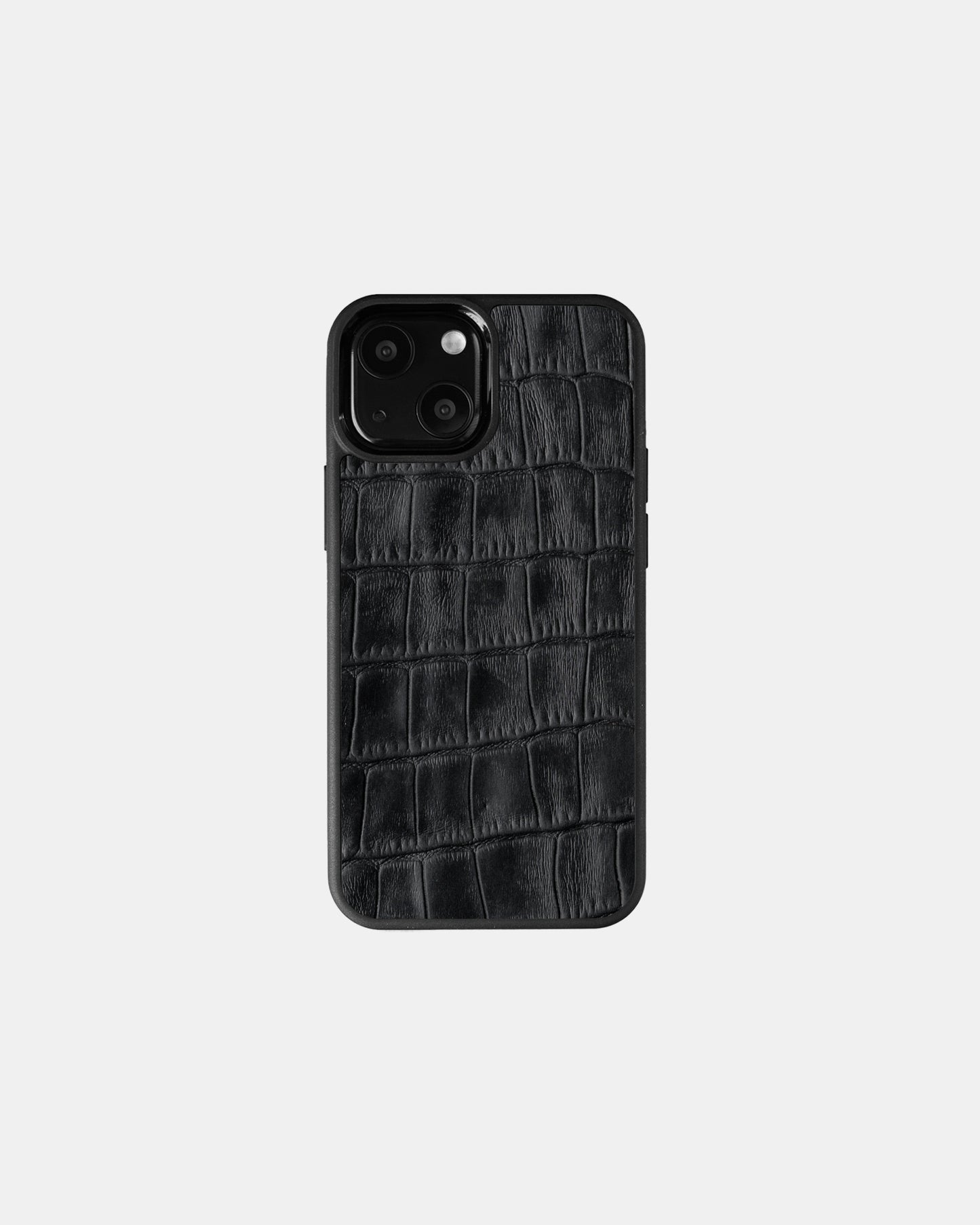 Black Crocodile Emboss on Calfskin Sport Case for iPhone 13 Mini