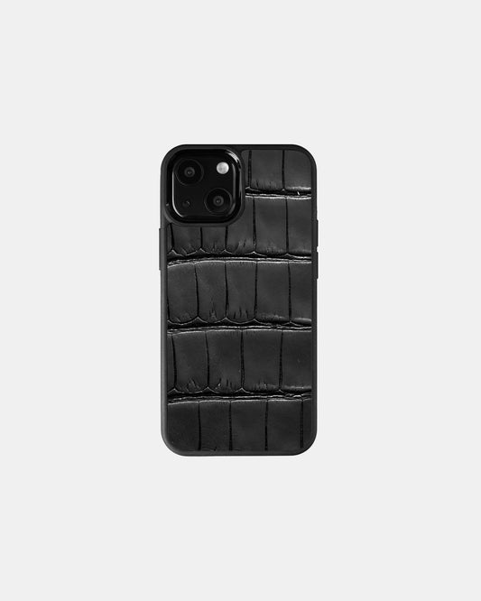 Black Crocodile Leather Sport Case for iPhone 13 mini