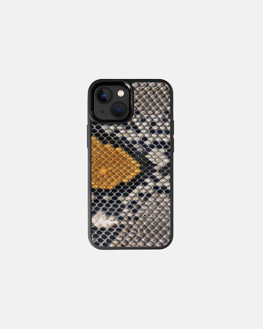 Gray-yellow Python Skin Sport Case for iPhone 13 Mini