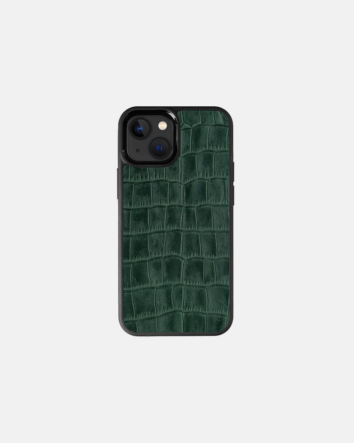 Green Crocodile Emboss on Calfskin Sport Case for iPhone 13 Mini