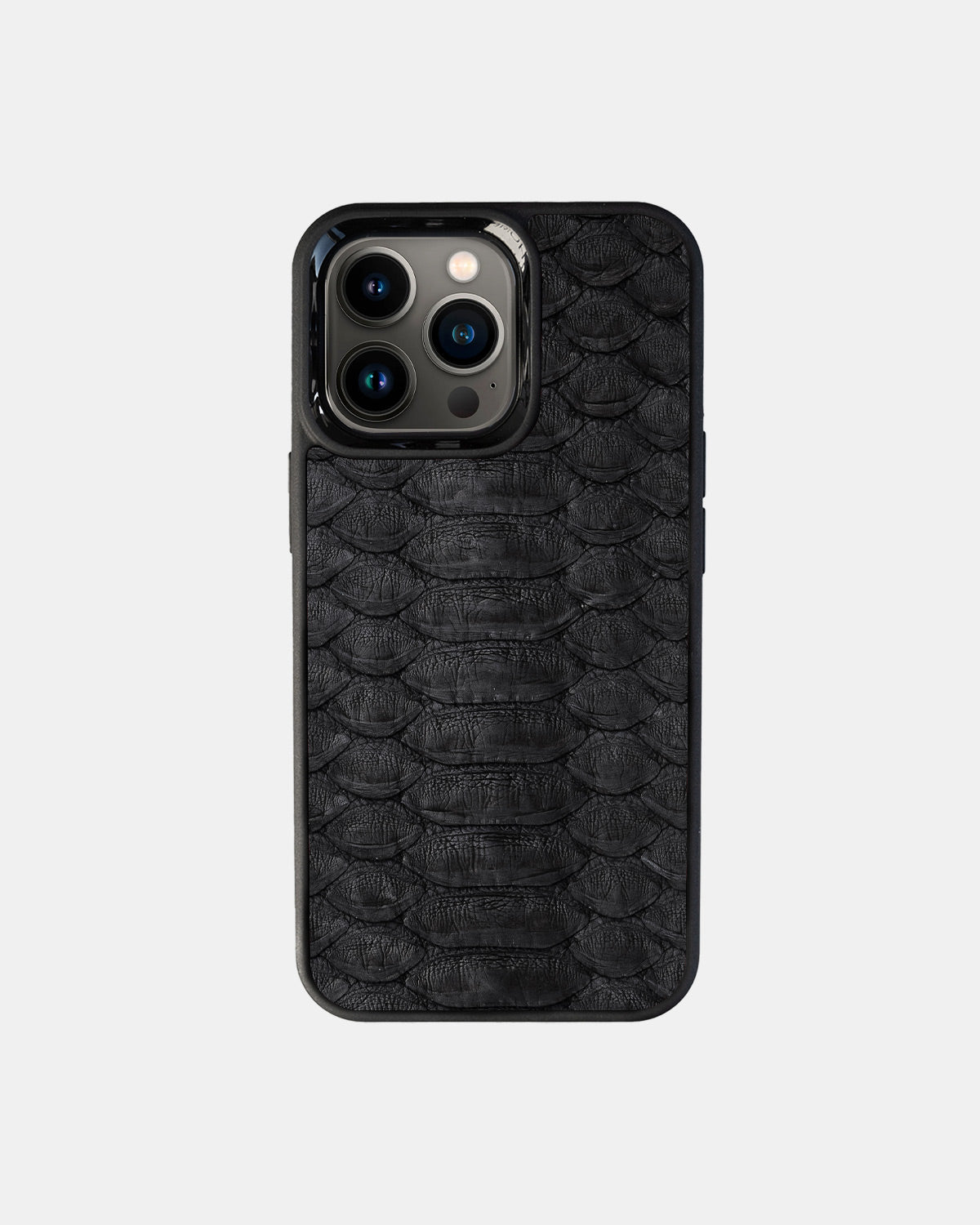 Black Python Leather Sport Case for iPhone 13 Pro