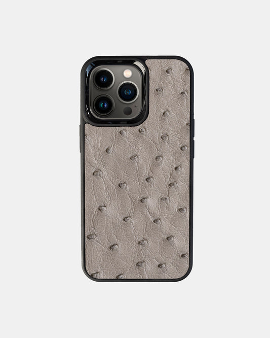 Gray Ostrich Sport Case for iPhone 13 Pro