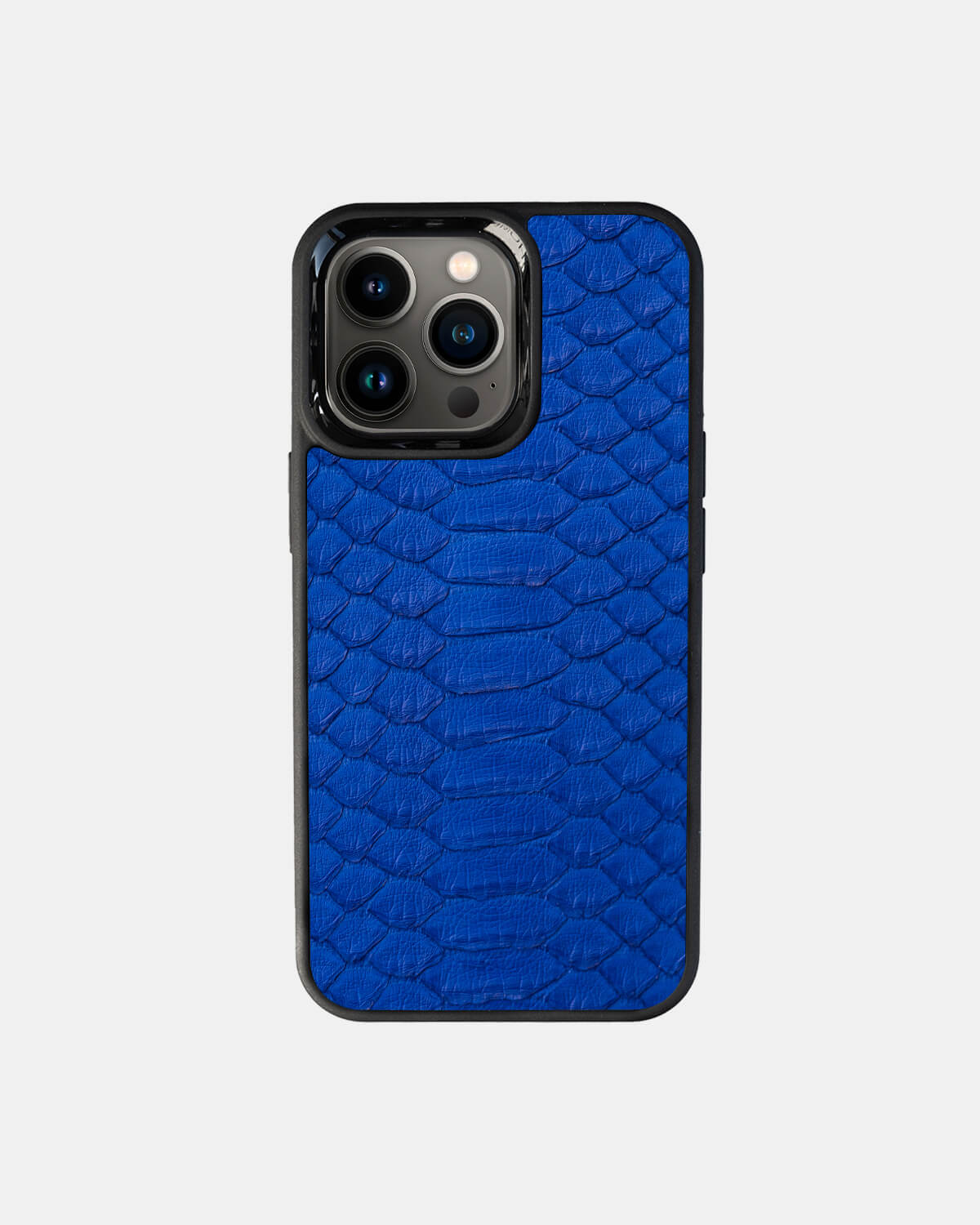 Blue Python Leather Sport Case for iPhone 13 Pro