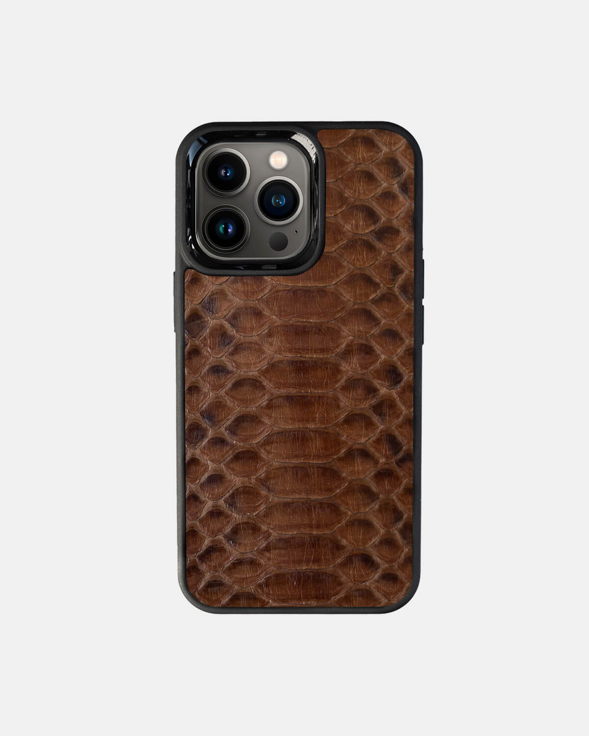 Brown Python Leather Sport Case for iPhone 13 Pro