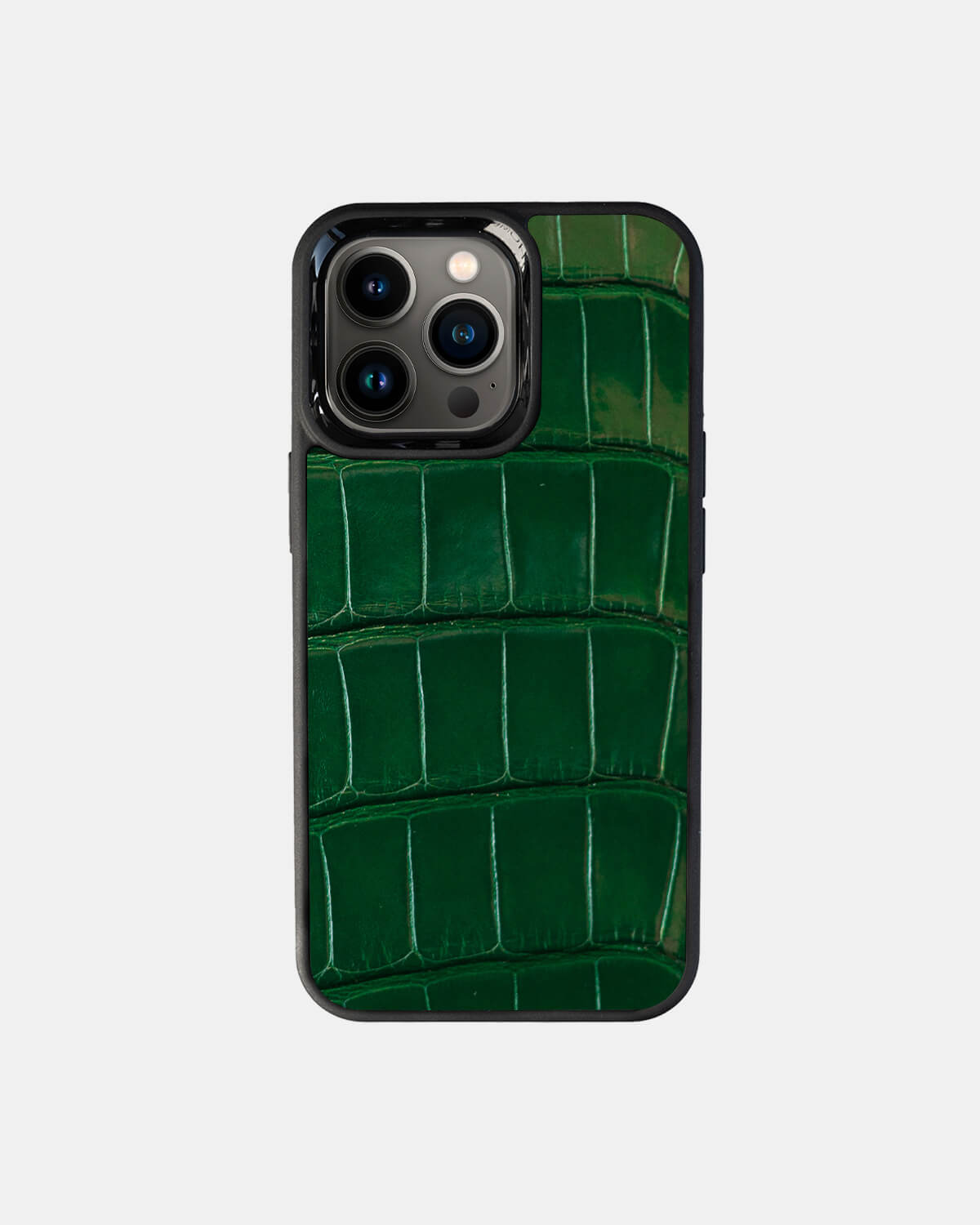 Dark green Crocodile Leather Sport Case for iPhone 13 Pro