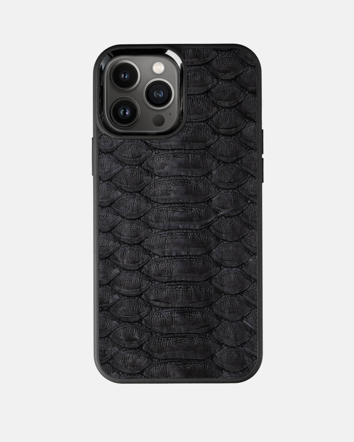 Black Python Leather Sport Case for iPhone 13 Pro Max