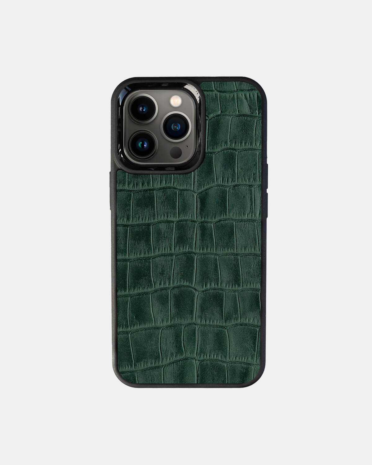 Green Crocodile Emboss on Calfskin Sport Case for iPhone 13 Pro