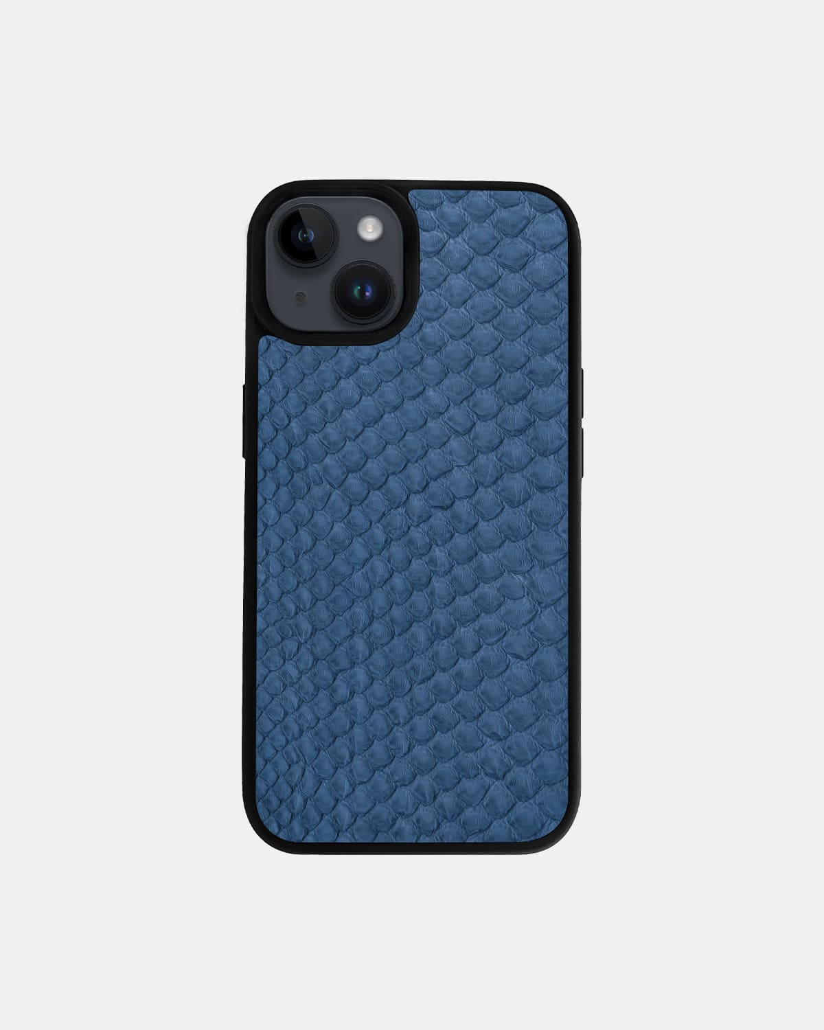 Blue-gray Python Skin Sport Case for iPhone 14