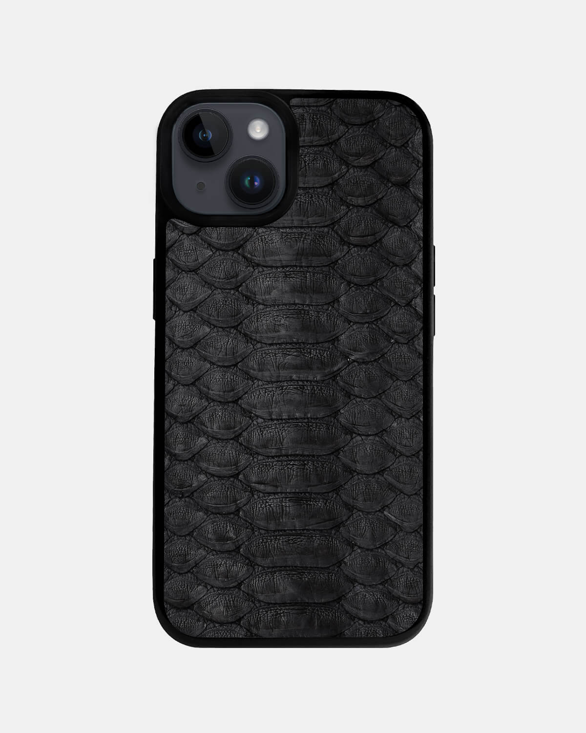 Black Python Leather Sport Case for iPhone 14 Plus