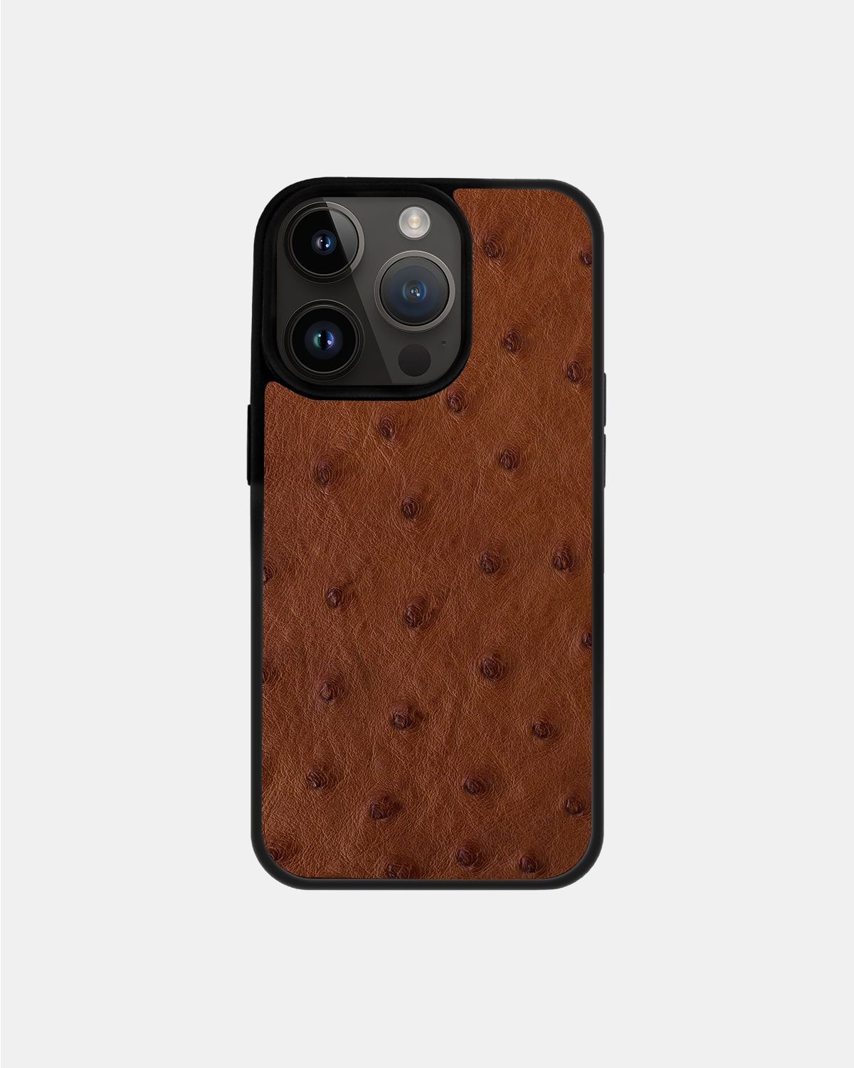 Brown Ostrich Sport Case for iPhone 14 Pro