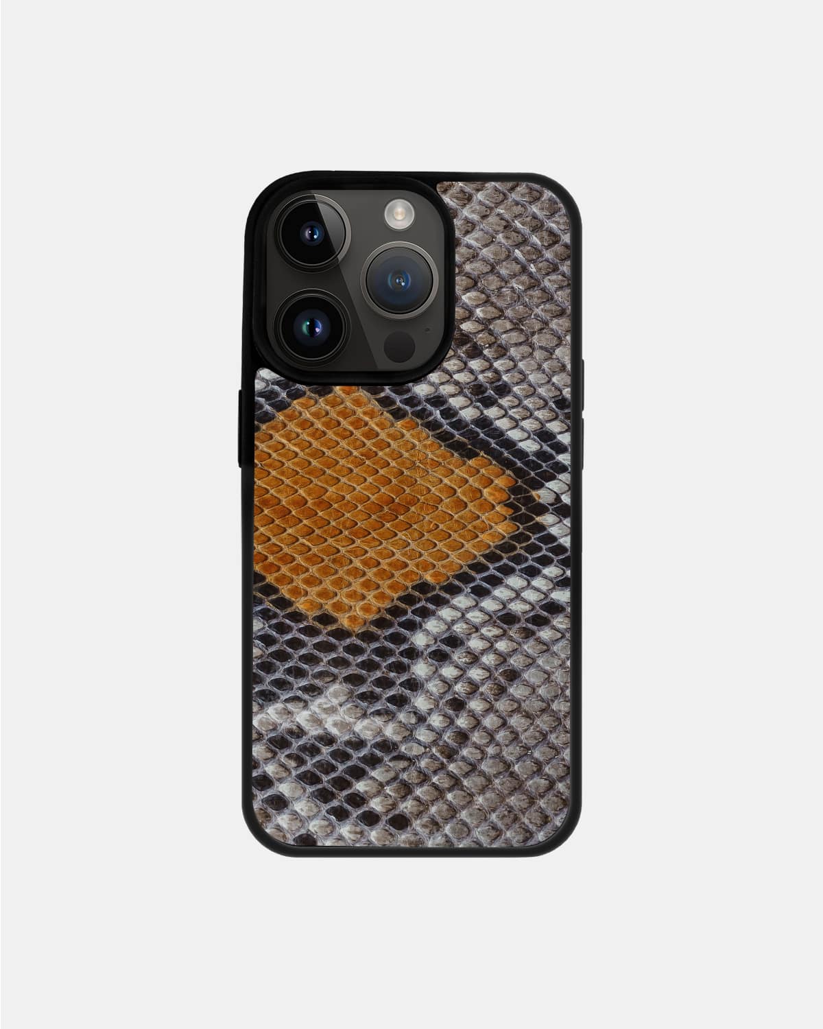 Gray & Yellow Python Skin Sport Case for iPhone 14 Pro