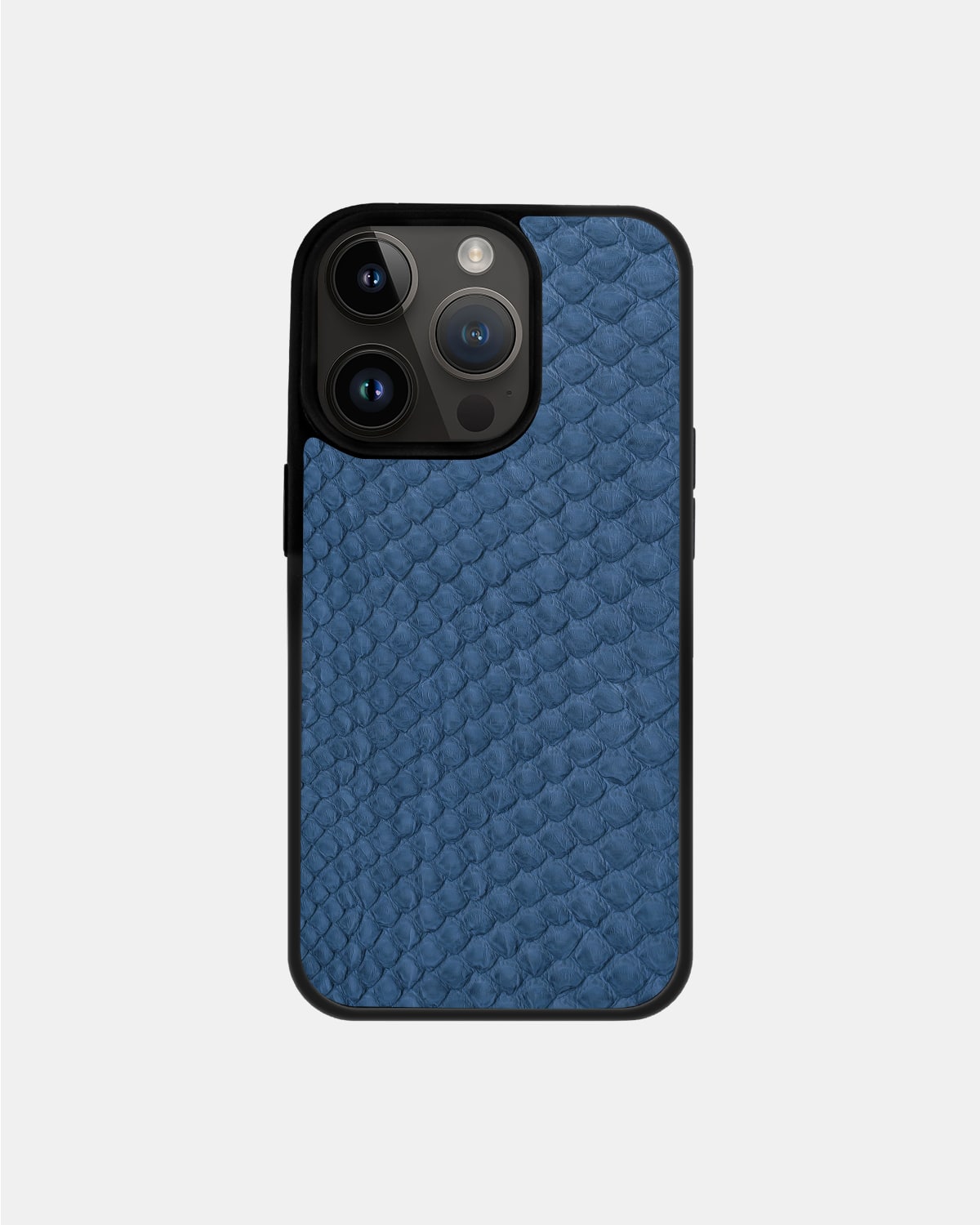 Blue-gray Python Skin Sport Case for iPhone 14 Pro