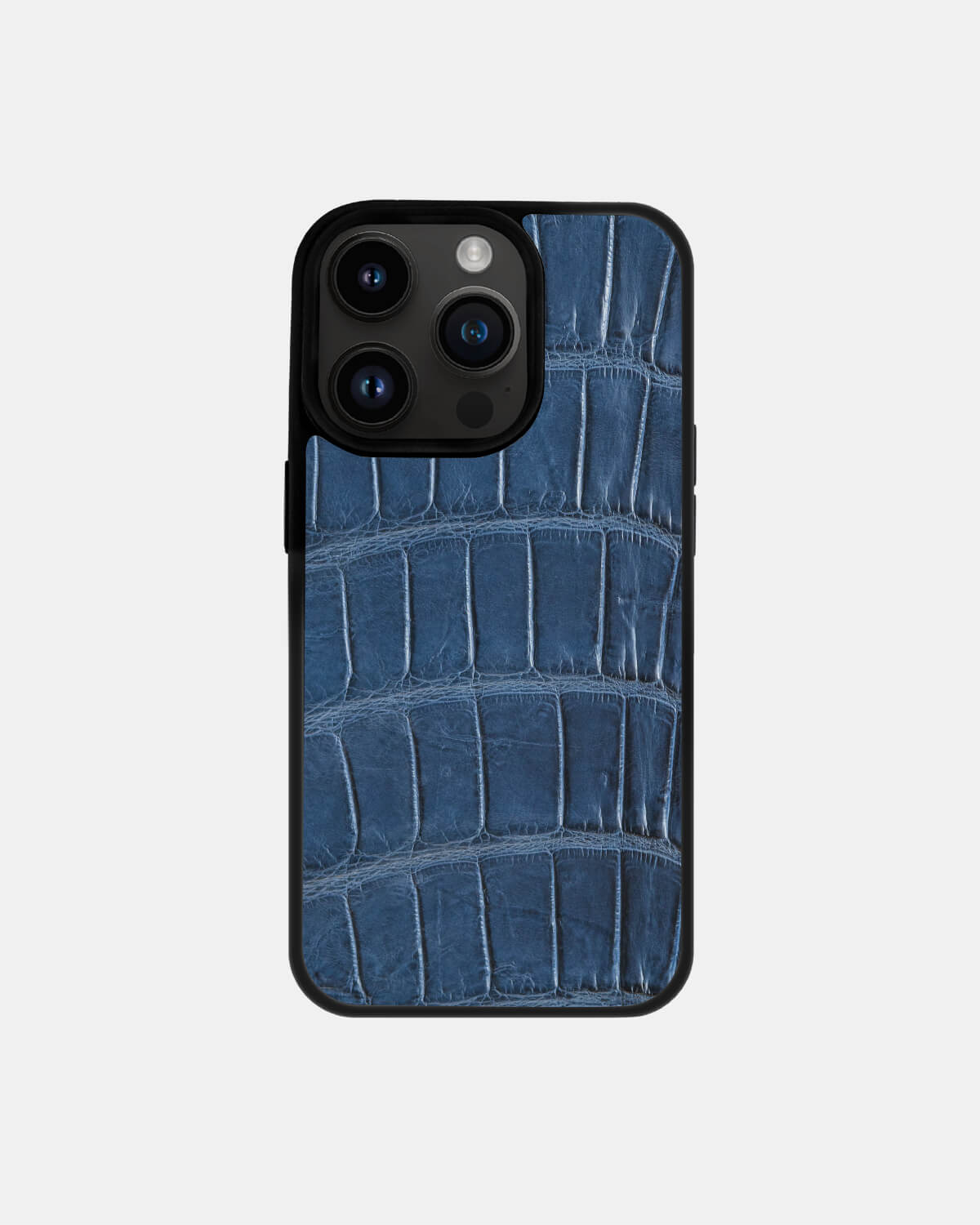 Dark blue Crocodile Leather Sport Case for iPhone 14 Pro