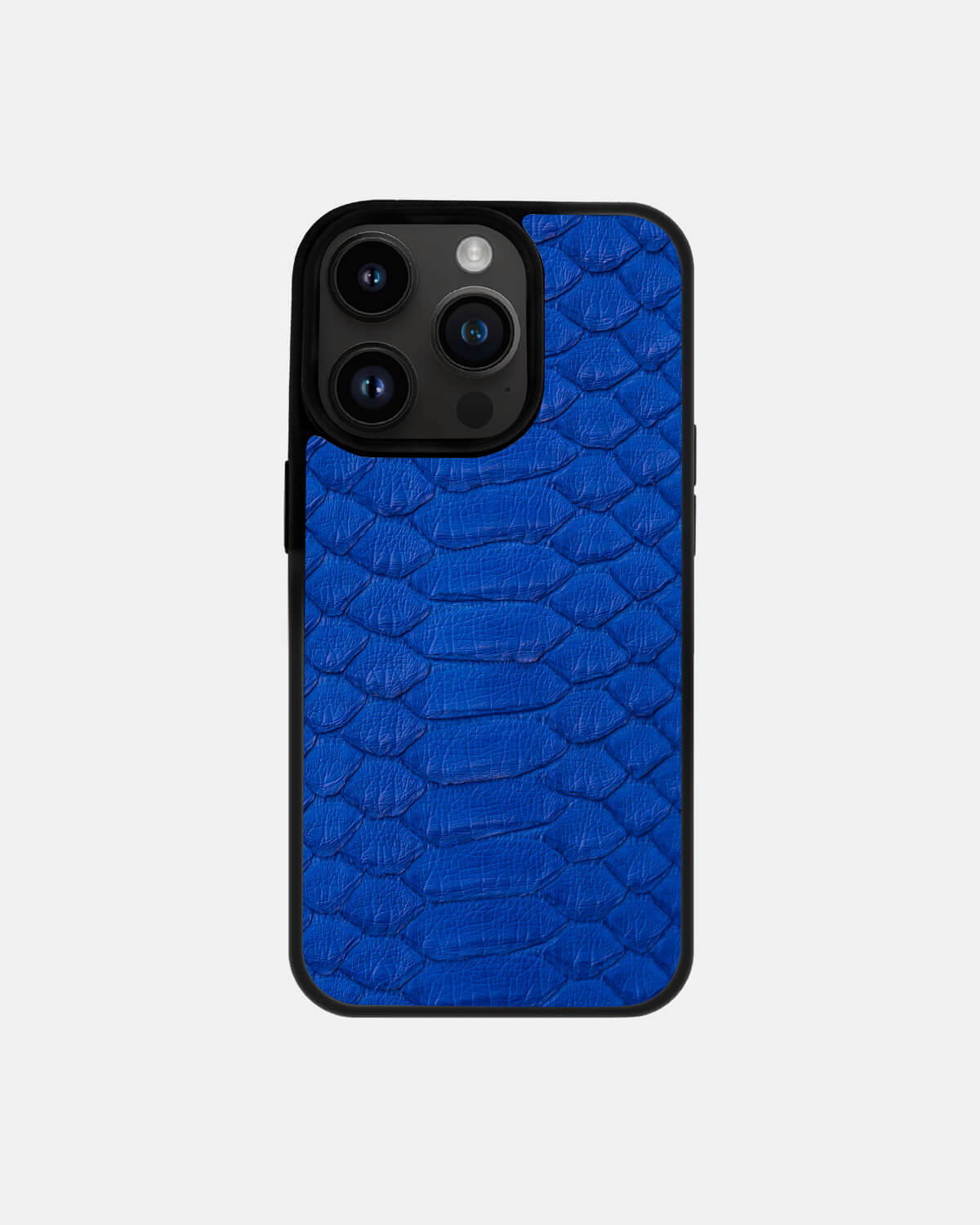 Blue Python Leather Sport Case for iPhone 14 Pro