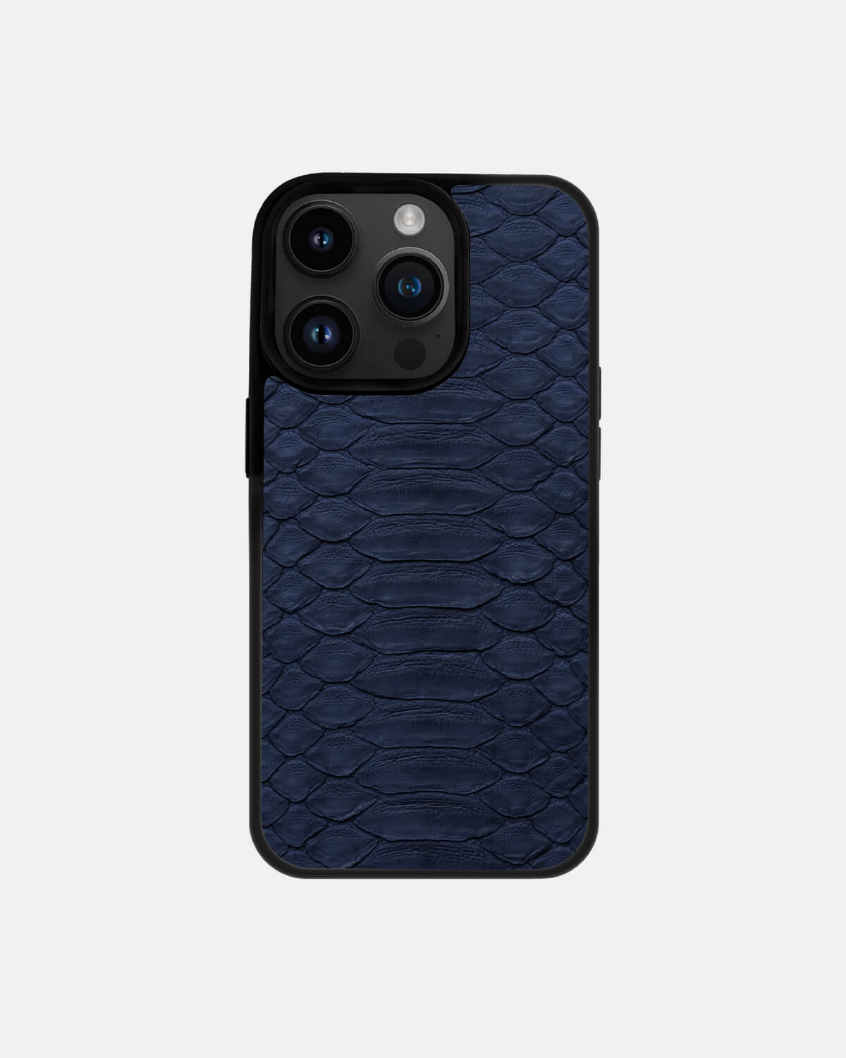 Navy blue Python Leather Sport Case for iPhone 14 Pro