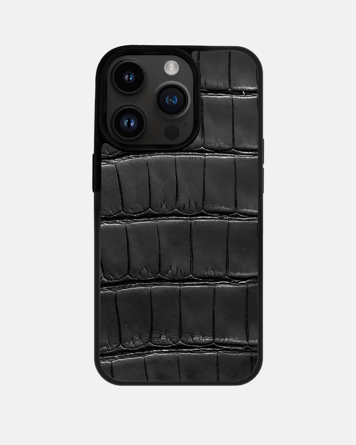 Black Crocodile Leather Sport Case for iPhone 14 Pro Max