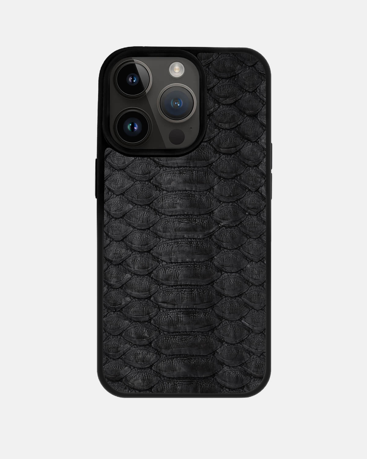 Black Python Leather Sport Case for iPhone 14 Pro Max