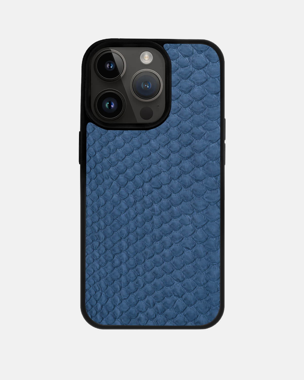 Blue-gray Python Skin Sport Case for iPhone 14 Pro Max