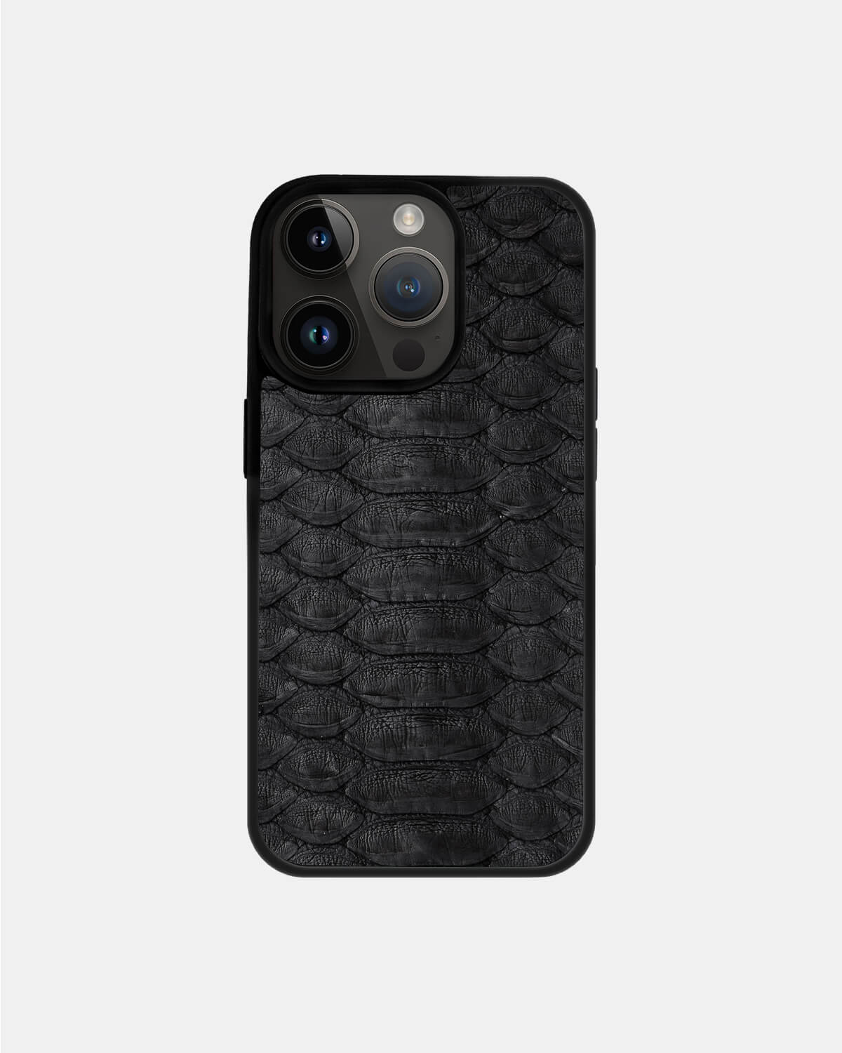 Black Python Leather Sport Case for iPhone 14 Pro