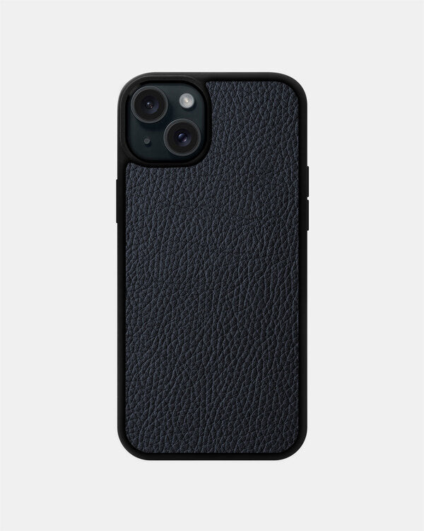 Navy Blue Leather Sport Case for iPhone 15