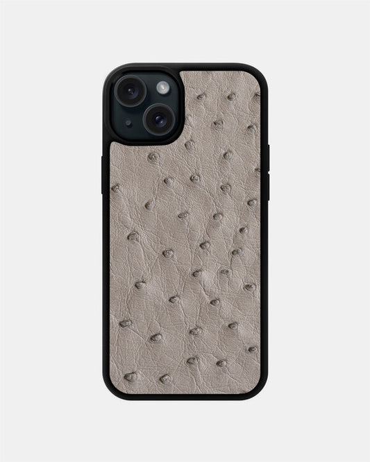 Gray Ostrich Sport Case for iPhone 15