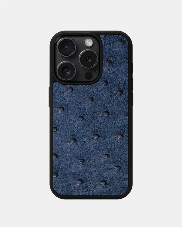 Dark blue Ostrich Sport Case for iPhone 15 Pro