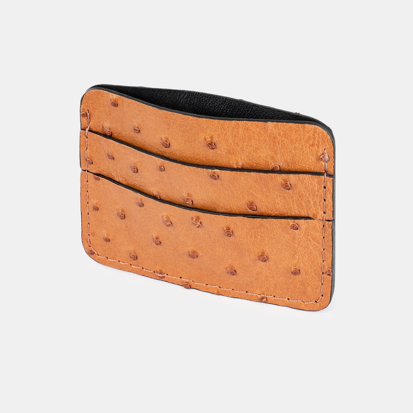 Brown Ostrich Leather Cardholder