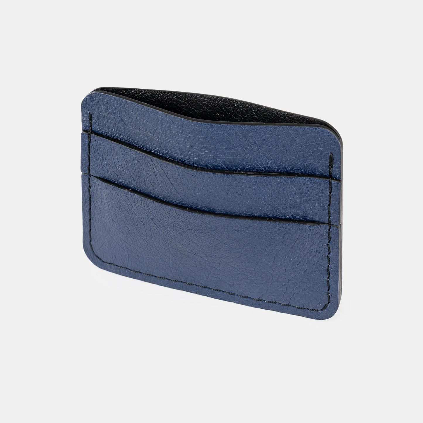 Navy Blue Smooth Ostrich Leather Cardholder