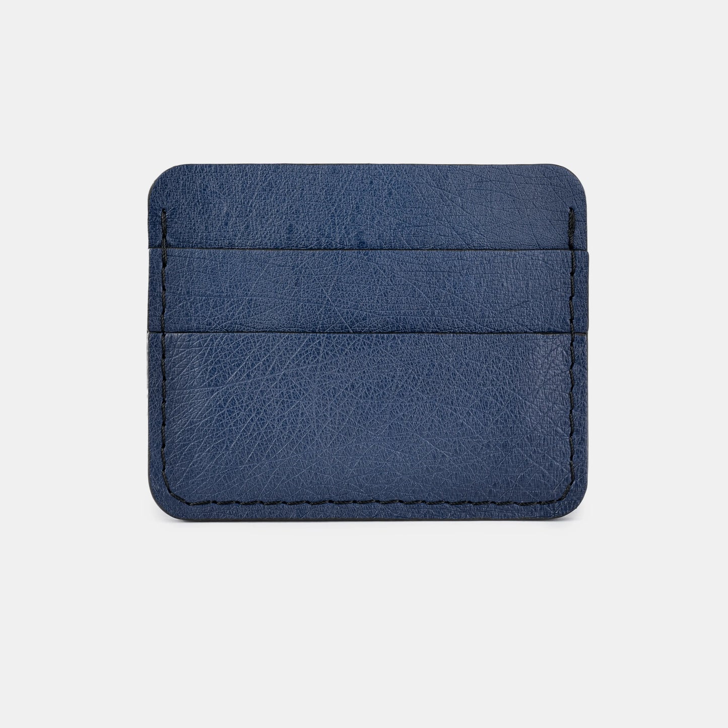 Navy Blue Smooth Ostrich Leather Cardholder