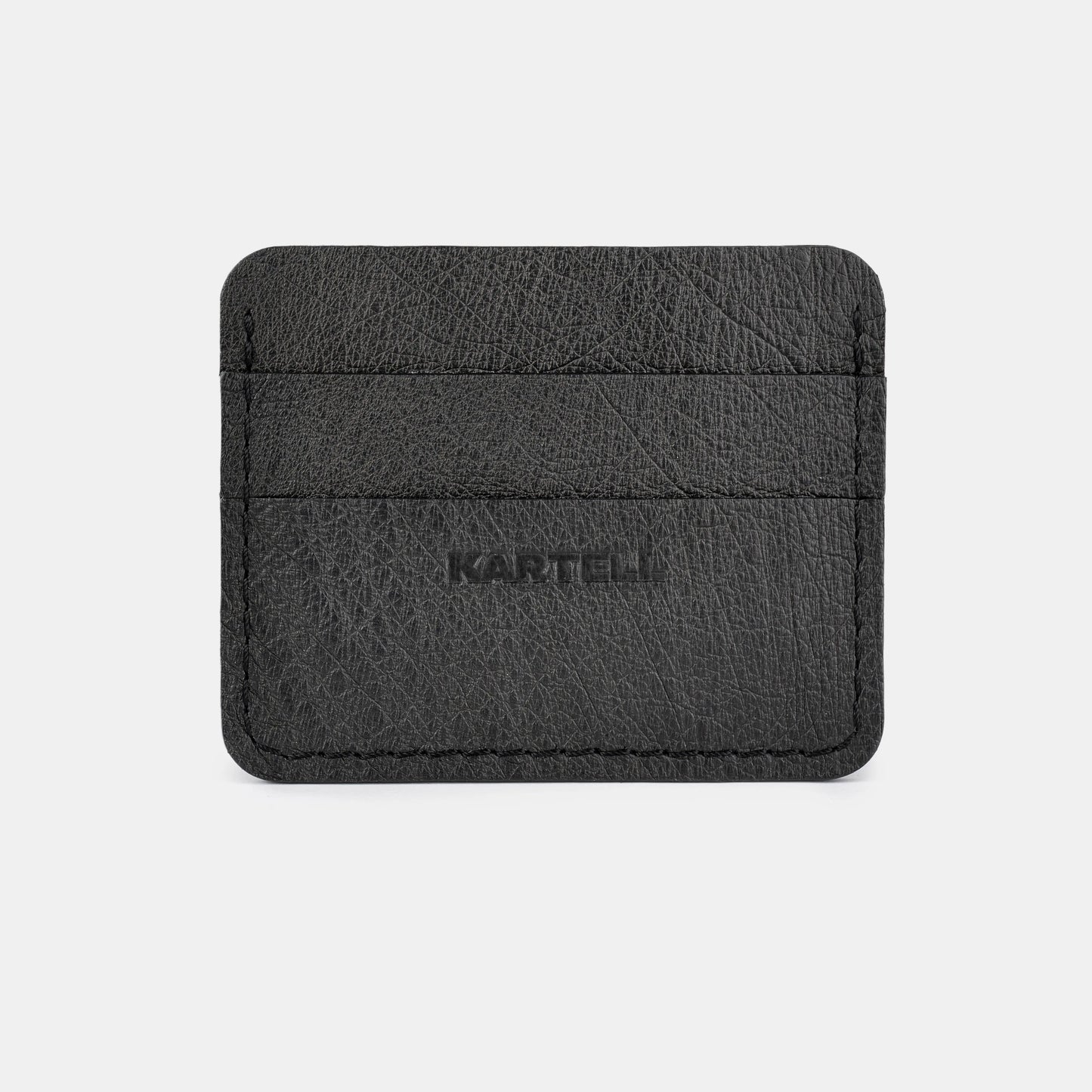 Black Smooth Ostrich Leather Cardholder